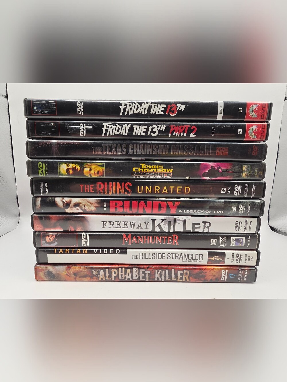 Horror DVD Lot Friday The 13th Texas Chainsaw Bundy Freeway Killer Manhunter